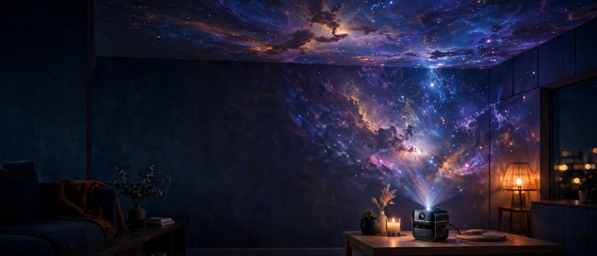 Livavea homepage hero - galaxy star projector living room