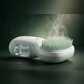 Pet steam brush on deep green studio backdrop